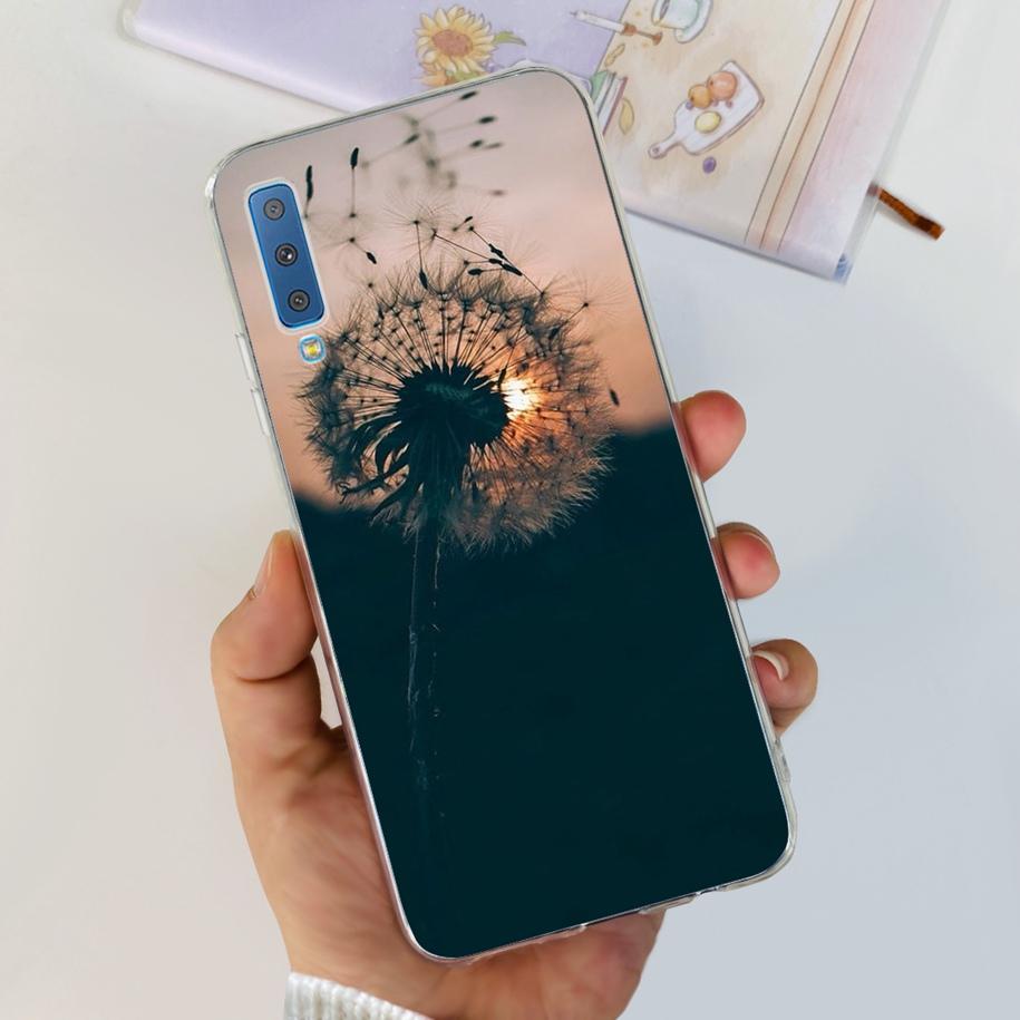 For Cover Samsung Galaxy A7 2018 Case New Fashion Flower Bumper Soft Silicone Phone Case For Samsung A7 2018 A750 SM-A750F Coque