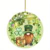 2D Flat St. Patrick'S Day Acrylic Decoration Sign, Dwarf Elf & Clover Design, suitable for wall decoration, porch, room, villa, accents Home, Hallway,