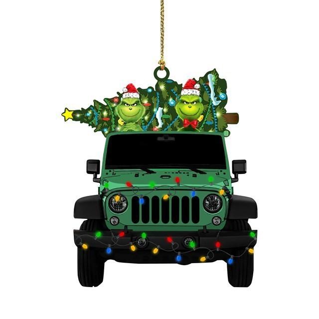 

Acrylic Christmas Whimsical Ornaments Fun Car Hanging Decor For Festive Home Grinch Two