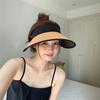Straw Empty Top Sun Hat Women's Summer Sun Protection Big Eaves Show Face Small Versatile Fashion Sun Hat