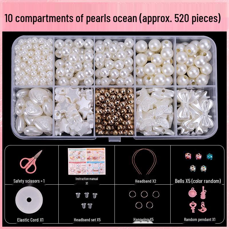 DIY Handmade Beading Kit: Pearl Bracelets and Necklace Accessories for Girls