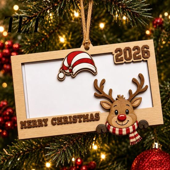 Wooden Ornament for Holiday Money 2Pcs Christmas Holder Hanging Cash, Xmas Tree Decoration, Reusable Cash Box Party Tabletop Decor Decorative Storage