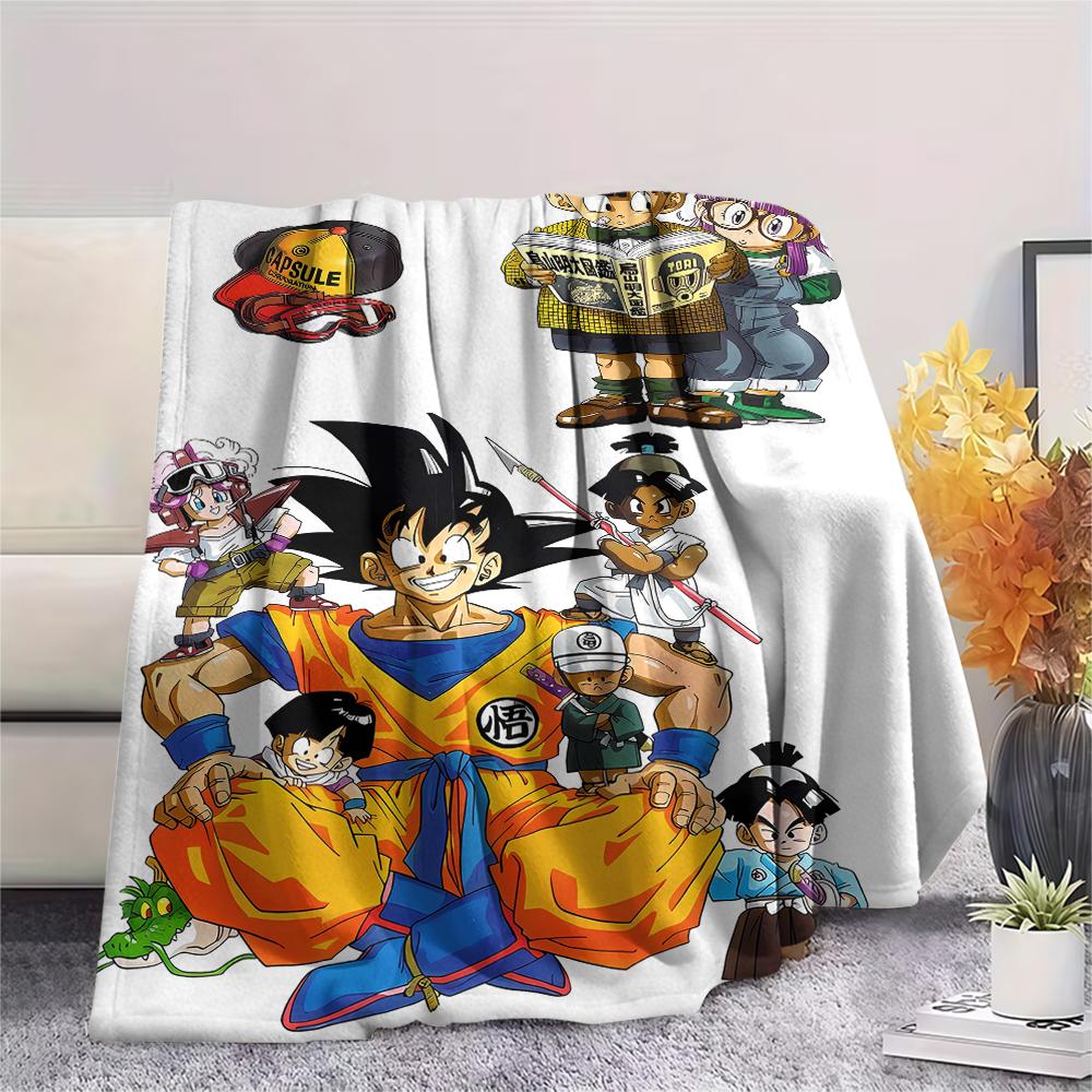 Dragon Ball character Print Flannel Blanket High quality Comfortable for All Seasons Home Decor Warmth and Comfort Perfect for Christmas Gifts