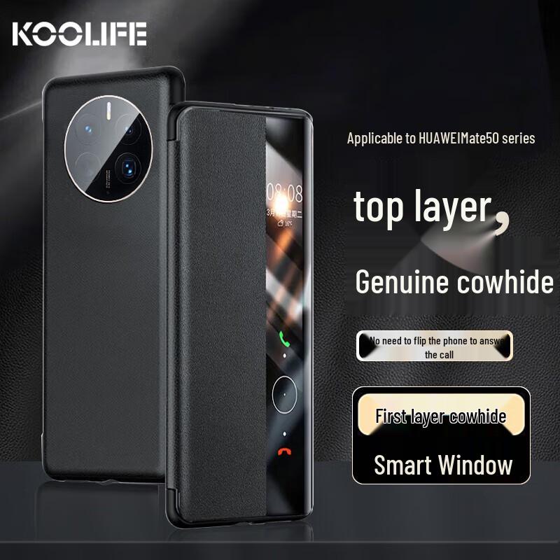 KOOLIFE Huawei Mate Serie Smart Flip Leren Hoes