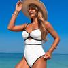 Costume da bagno intero sexy tinta unita da donna Stile europeo