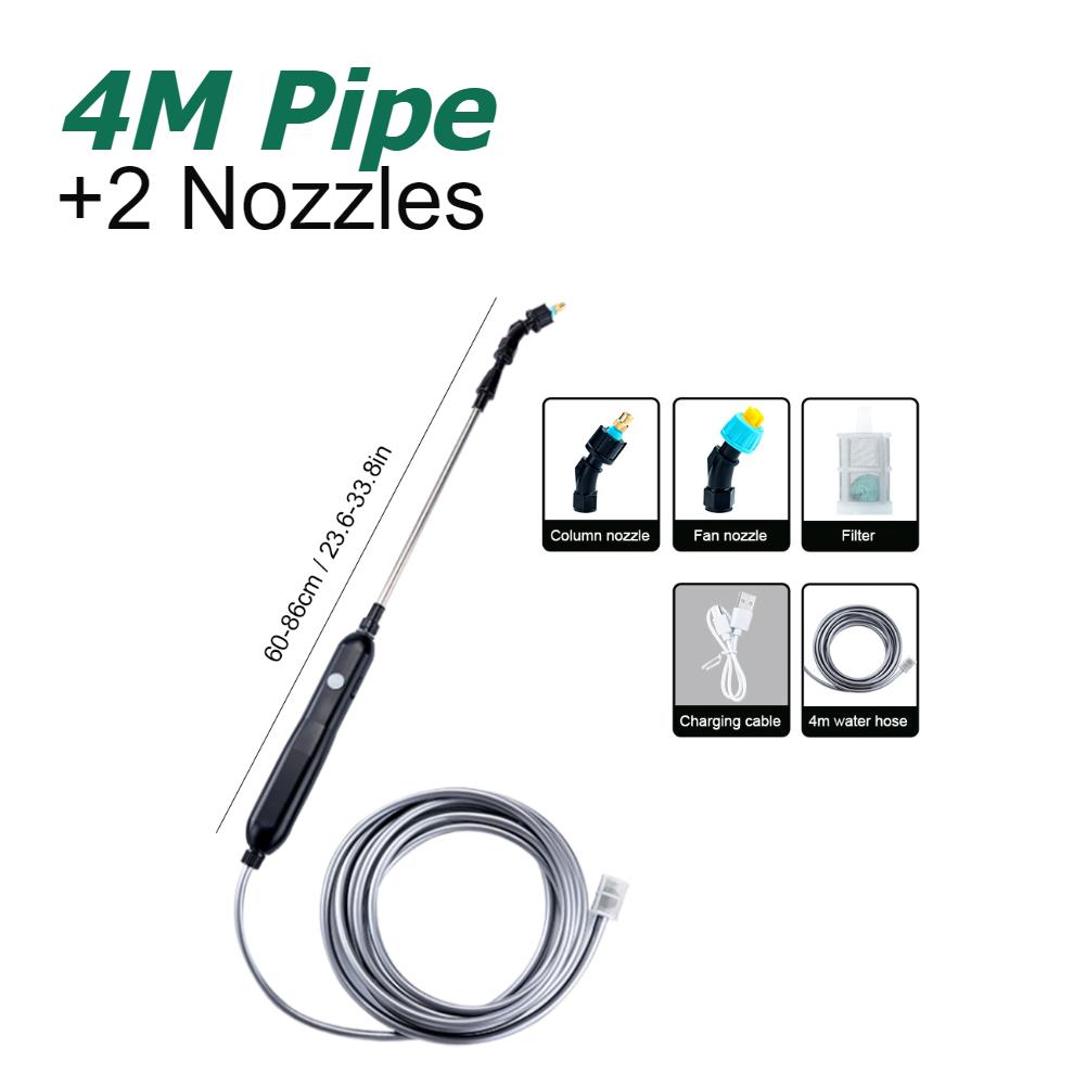 Tragbarer Elektrischer Gartensprüher 2/4/6M USB Wiederaufladbar Teleskopgriff Elektrischer Sprüher mit 2/4 Düsen für Hofpflanzen