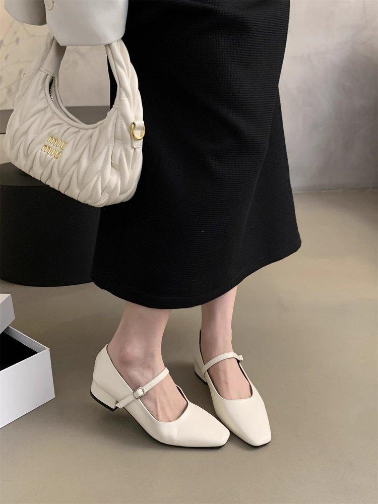 

Silver low-heeled French Mary Jane single shoes women s shoes spring and autumn 2025 new spring skirt gentle evening shoes 39