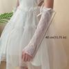 Black White Y2k Fingerless Mittens Lace Ruffle Arm Warmers Punk Lolita Lace Gloves  Women Girls