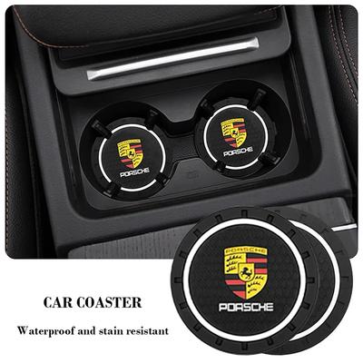 Car Cup Mat Anti-slip Bottle Holder Coasters Car Accessories For Boxster Cayenne Panamera Macan Cayman 911 918 996 917 991