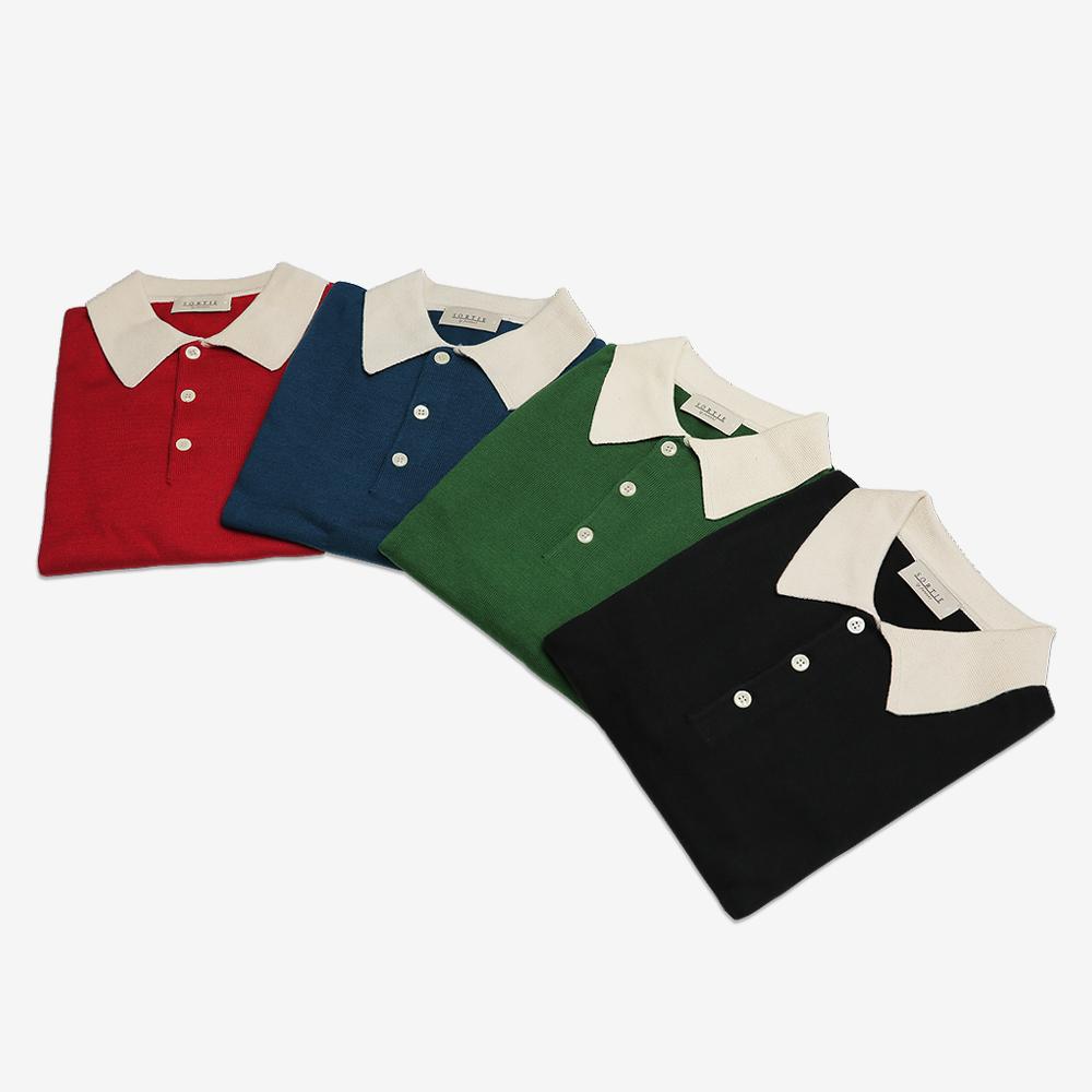 Solti Combination Polo Knit (Red)