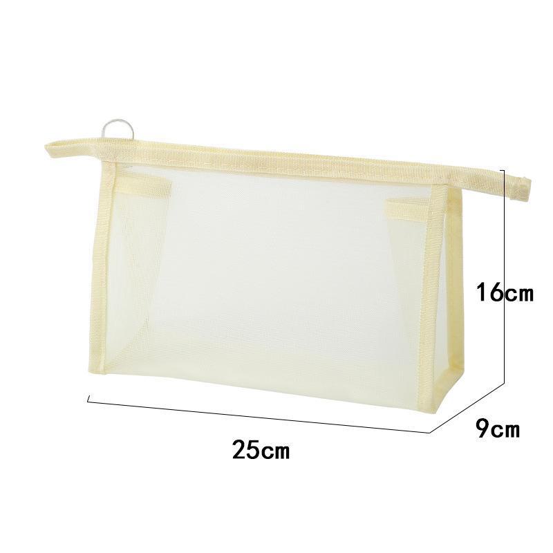 Custom Logo Portable Nylon Mesh Makeup Bag - Small Transparent Cosmetic and Lipstick Storage