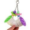 Acrylic Bird Chew Hang Toys Foraging Tube Parrot Cage Toy African Grey Cockatoo