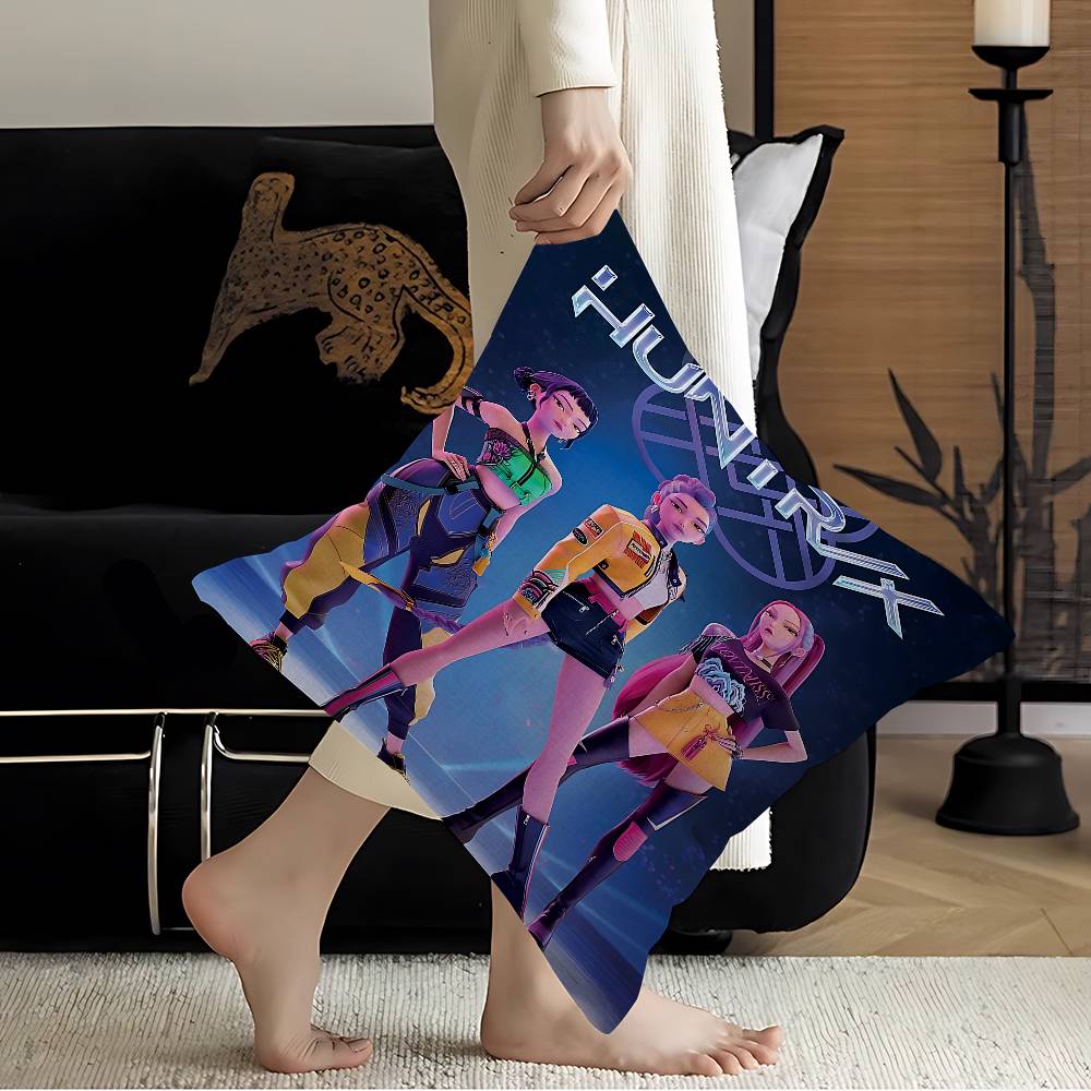 Anime K-Kpop Demon Hunters Pillow Cover Sofa Cushion Cover Home Room Decoration Children Gift