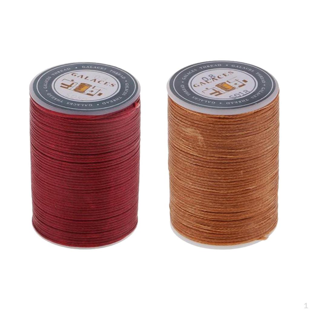 2 Rolls 150D Flat Polyester Waxed Thread for Leather Craft DIY