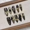 Handmade Cat Eye Nail Tips 2026 Mid-Length Acrylic Press-On Nails Women Girls With Cross Tulip Strawberry Floral Bow Starry