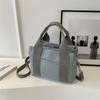 Casual Solid Color Canvas Bag Women's New Large-capacity Multi-layer Handbag Simple Tote Bag Shoulder Messenger Bag