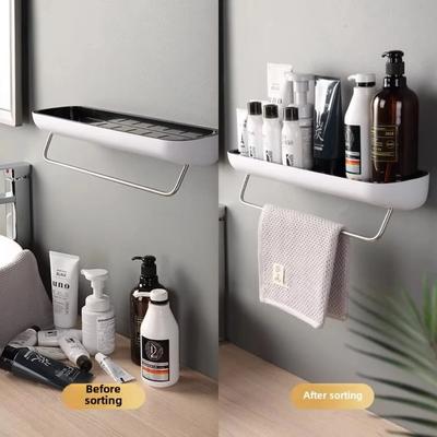 Adhesive No Drill Bathroom Shelf Detachable Wall Mount for Shower Kitchen Spice Storage Space Saver Home Storage Organizer Rack