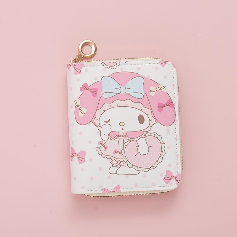 New fashionable cute small fresh printed change bag cartoon animation children's schoolgirl short zipper