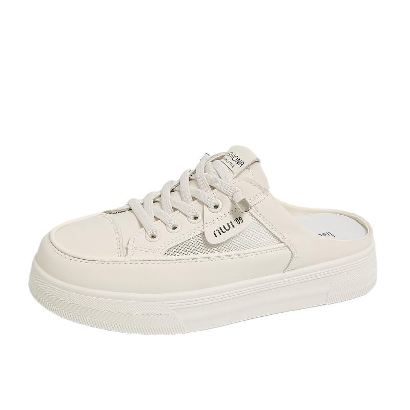 Lazy Bag Head Half Slippers Women's New Models In 2025 Summer Wear Heelless Breathable Shoes Versatile Half Tray Women's Shoes