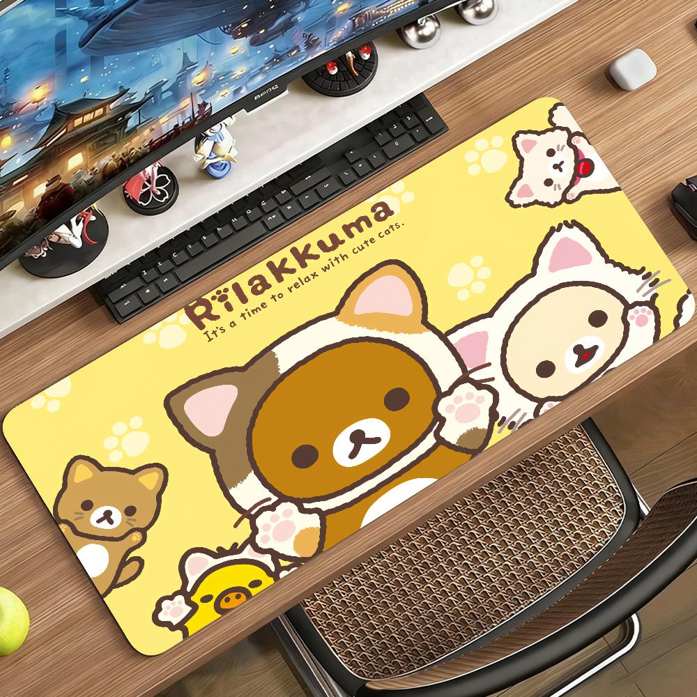 Cartoon R-Rilakkuma-S Cute Mouse Pad Non-slip Rubber Gamer Balance Computer Mat Decoracion Deskmat Laptop Office Large