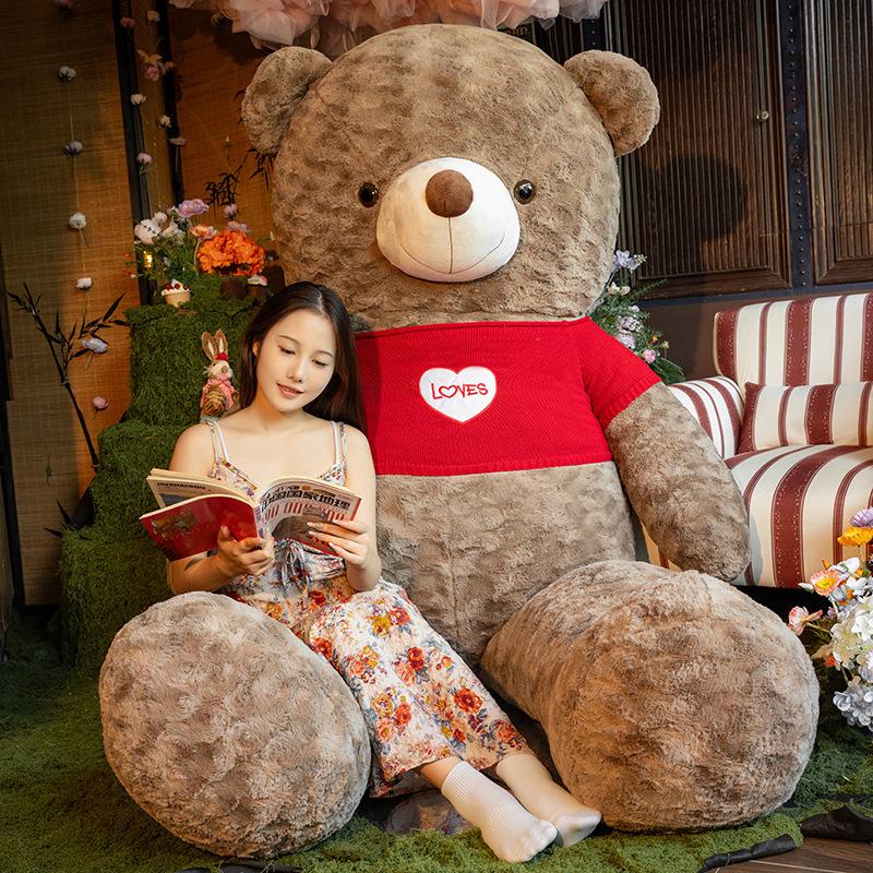 Niedliche übergroße Teddybärpuppe große Bärenpuppe Wurfkissen Plüschtier Umarmbär Ring Nachtmarkt große Puppe