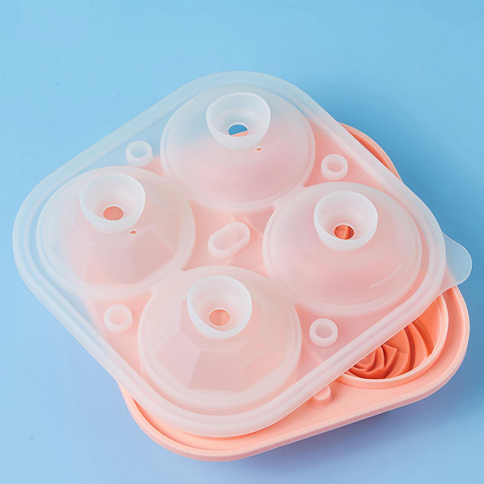 

Розовые лотки для льда, алмазная форма для льда, силиконовый ледогенератор с 4 полостями, легкосъемный льдогенератор для коктейлей, виски и домашнего сока розовый