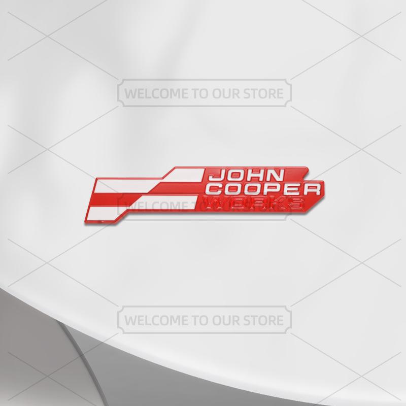 Emblema Metallico 3D John Cooper Works per Auto, Badge Griglia, Adesivi Auto, Adesivo Posteriore Auto per Mini Cooper S U25 J01 J05 F66 F65 F67