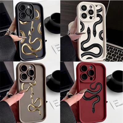 Sky Eye Ladder Soft Case for Xiaomi 14T Redmi 12c 13c 14c Note 11 12 13 Pro All Xiaomi Redmi Models Phone Cases Cover NY25 Black Gold Snake Design