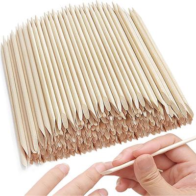 100 buc Nail Art Pusher Bețe din lemn portocaliu Cuticule Pusher Remover Strass Dotting Removing Manichiură Pedichiură Instrumente de îngrijire