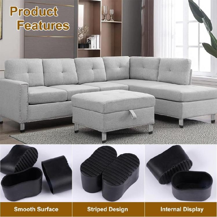 24lots Rubber Furniture Leg Cover Antislip Universals Chair Leg Protectors for Homes Office Library Use