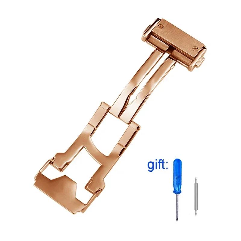 18mm 22mm Solide Edelstahlschließe Mit Werkzeugen Silber Schwarz Passend Für Hublot Big Bang Uhr Herren Silikon Lederarmband Schließe