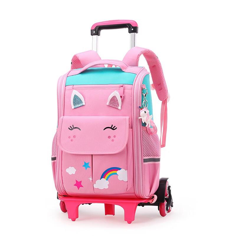 ZIRANYU Detachable Kids Rolling School Backpack