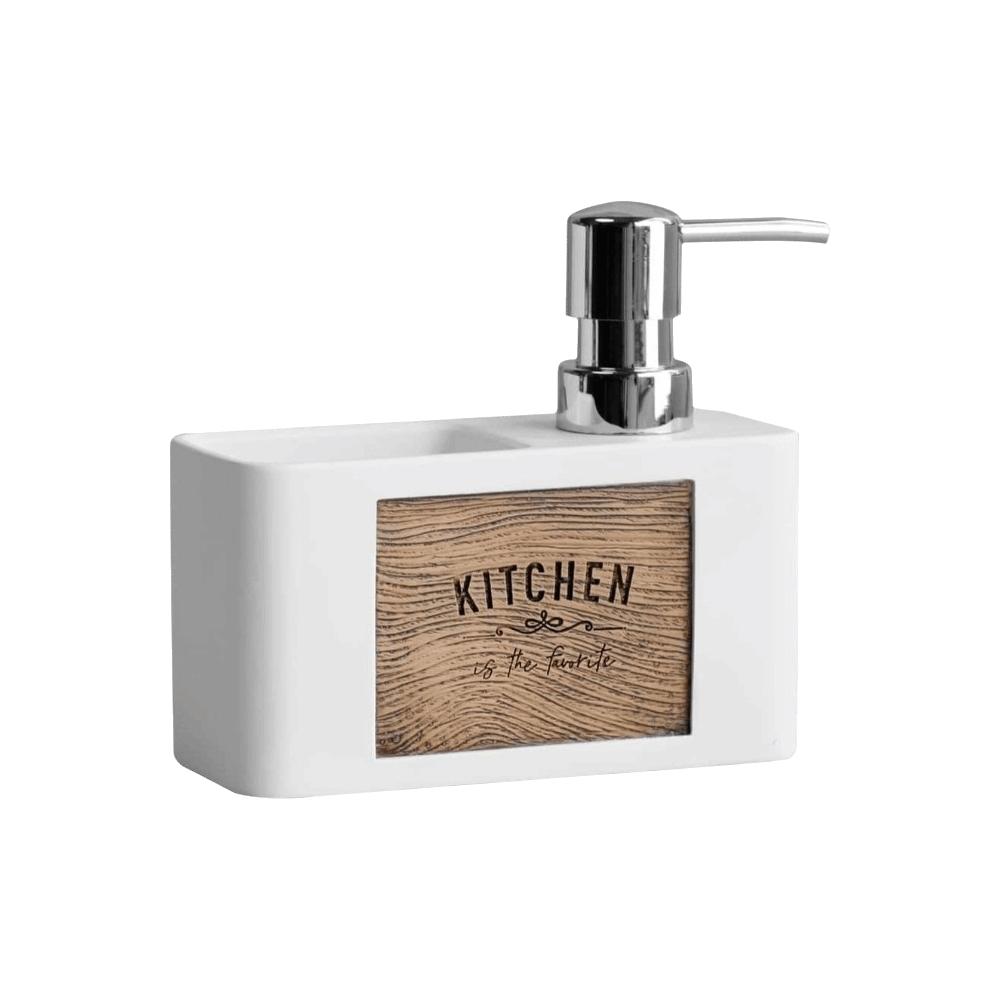 with Sponge Holder Kitchen Soap Dispenser Refillable Bathroom Hand Wash Bottle Restaurant