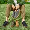 Mens Shoes Vintage Work Boots Leather Casual Shoes Lace Up for Outdoor Hiking