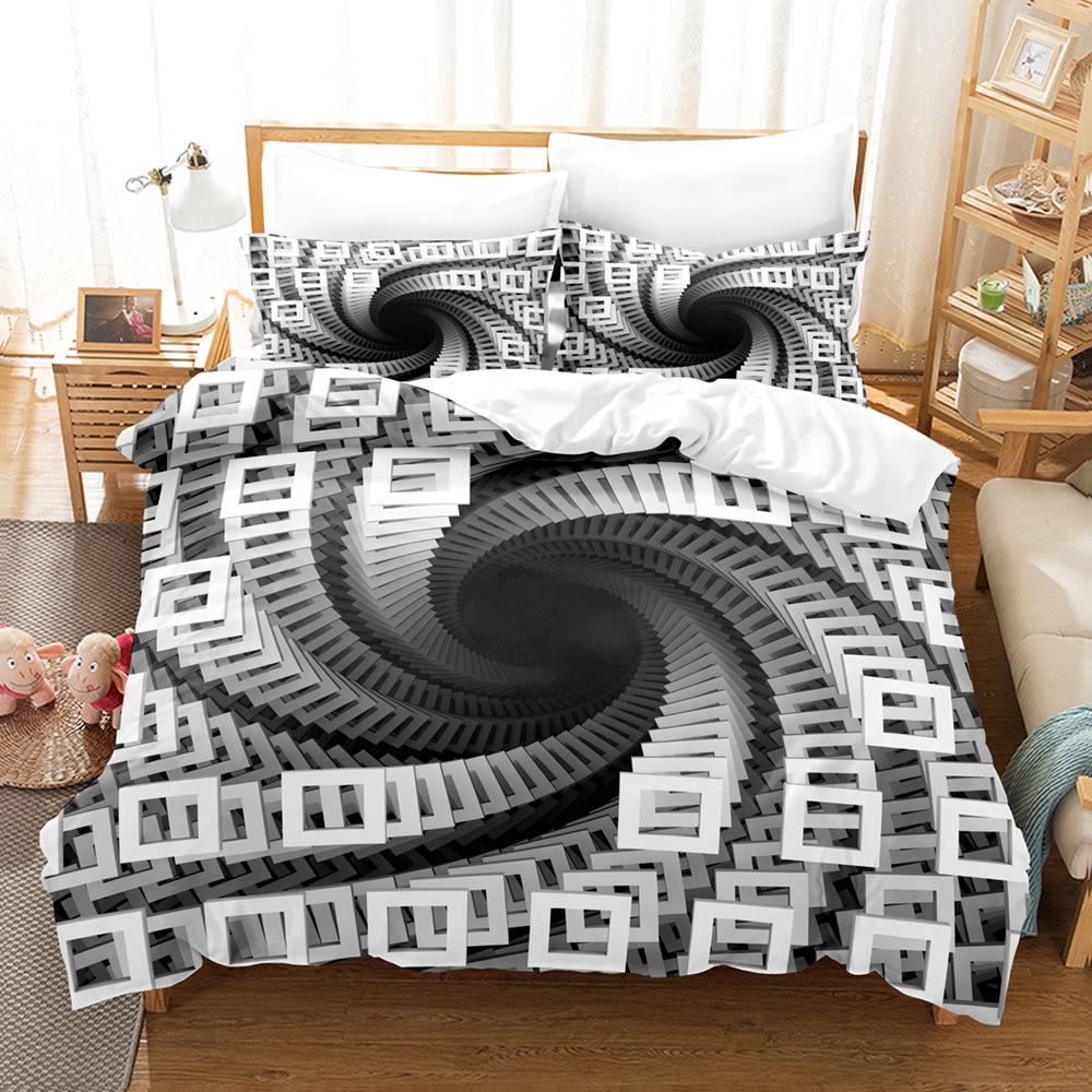 

3D Bedding Home Textile Three-Piece Abstract Quilt Set Four-Piece Digital Printing Bedding quilt cover 90 * 190 pillowcase 50 * 75 * 1