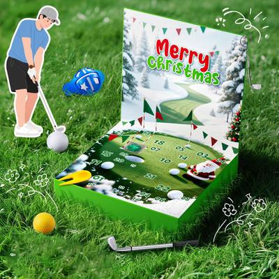 Countdown To Christmas 24-Day Golf-Themed Christmas Count-Down Celebration Golf Clubs Balls Tees Scorecard For Adult Men Teen