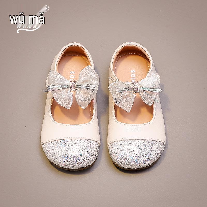 Wuma Mädchen Prinzessin Schleife Pailletten Leder Schuhe - Frühjahr/Herbst Kollektion 2025