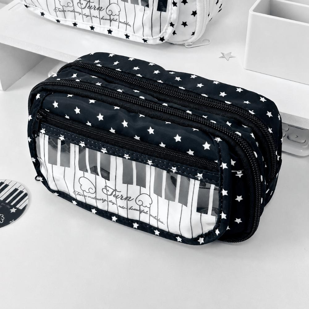 Large Capacity Pen Bag Multi-Layer Pencil Pouch Kawaii Stationery Bag Gift