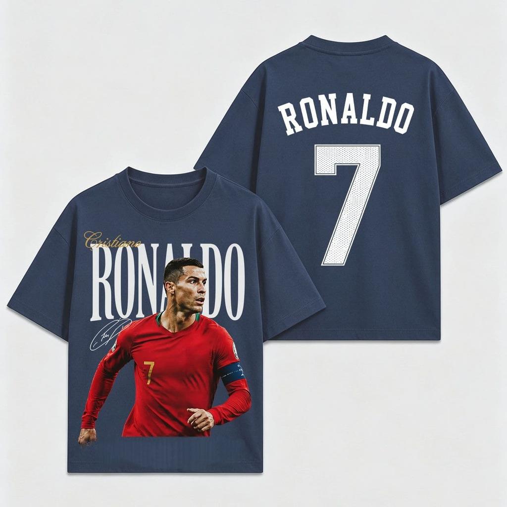 Cristiano Ronaldo Portugal No7 Football Graphic T Shirt Oversized Unisex Summer High Quality Short Sleeve Streetwear Fan Tee