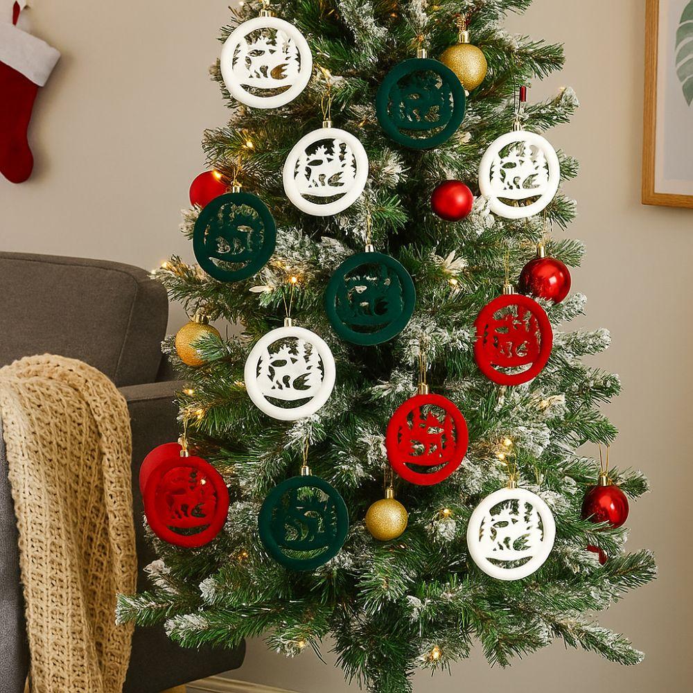 3ks Roztomilá vločkovaná vánoční přívěsek Nerozbitné vánoční dárkové ozdoby Hotel Nákupní centrum