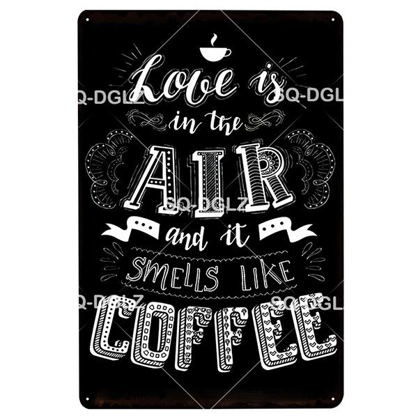 [SQ-DGLZ]Coffee Metal Sign Vintage Metal Plaque Plate Decor For Pub Bar Wall Decor Tin Signs Retro Cafe Poster Coffee Shop