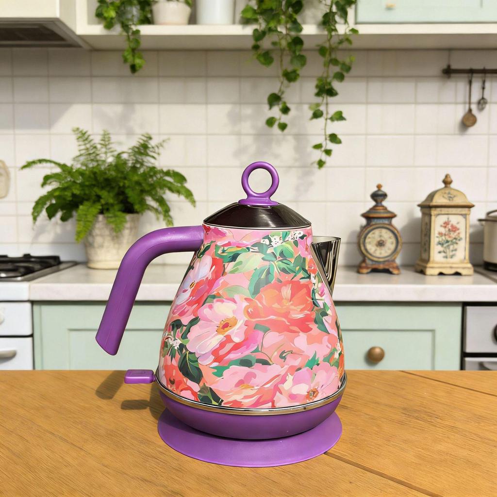 Retro Hand-Painted Luxury Kettle with Temperature Display