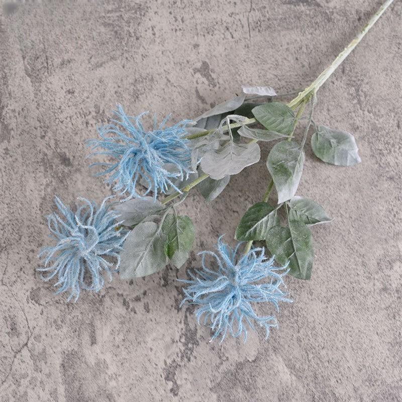 

Искусственные цветы Фланелевая цветочная ветка Искусственные красные розы Реалистичный искусственный цветок для свадьбы Украшение дома синий