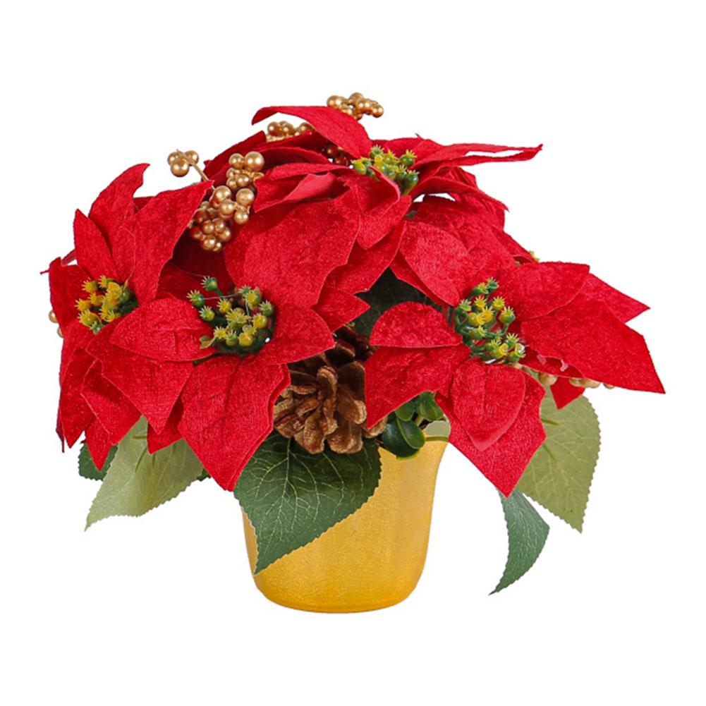 

Artificial Christmas Poinsettia Flowers Christmas Decorations For Home Craft Red Fake Flowers Head Bouquet Xmas Tree Ornaments China Mainland