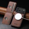 SUTENI Wireless Charging Magnet Faux Leather Phone Case Card Holder Stand Wallet 2-in-1 for IPhone 18 Pro Max 17 16 15 14 13 12