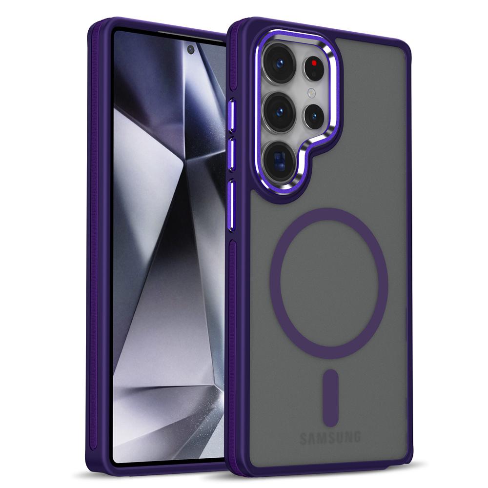 Luxusní magnetický obal Magsafe pro telefon Samsung Galaxy S25 Plus S24 Ultra S23 FE S22, kryt odolný proti nárazům, pro bezdrátové nabíjení