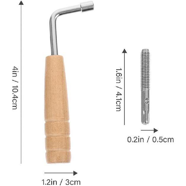 Milisten 16 PCS Tuning Pins with L-shape Tuning Wrench and Brass Rivets, Tuning Pin for Lyre Harp, Zithers, Harpsichord, Dulcimer, and other
