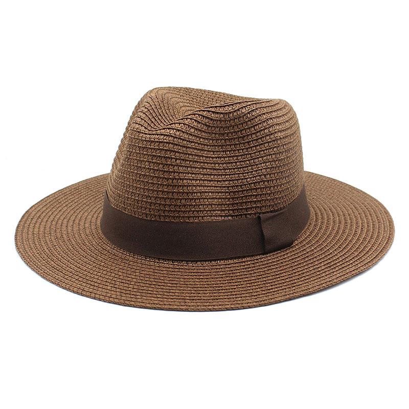 Unisex Summer Panama Sun Hat - Fashionable Straw Braid Fedora for Outdoor and Beach Wear.