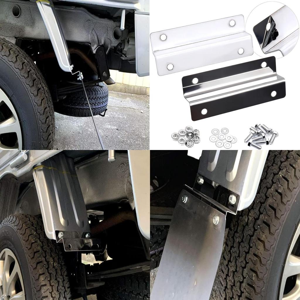 Gavit Rear Fender Extension Bracket High Jet Truck Mud Guard Samber Truck Pixis Truck Stainless Steel 2pcs