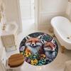 City Fox,Round Area Rug,Carpet Rug for Living Room Bedroom Sofa Playroom Decor,Non-slip Floor Mat